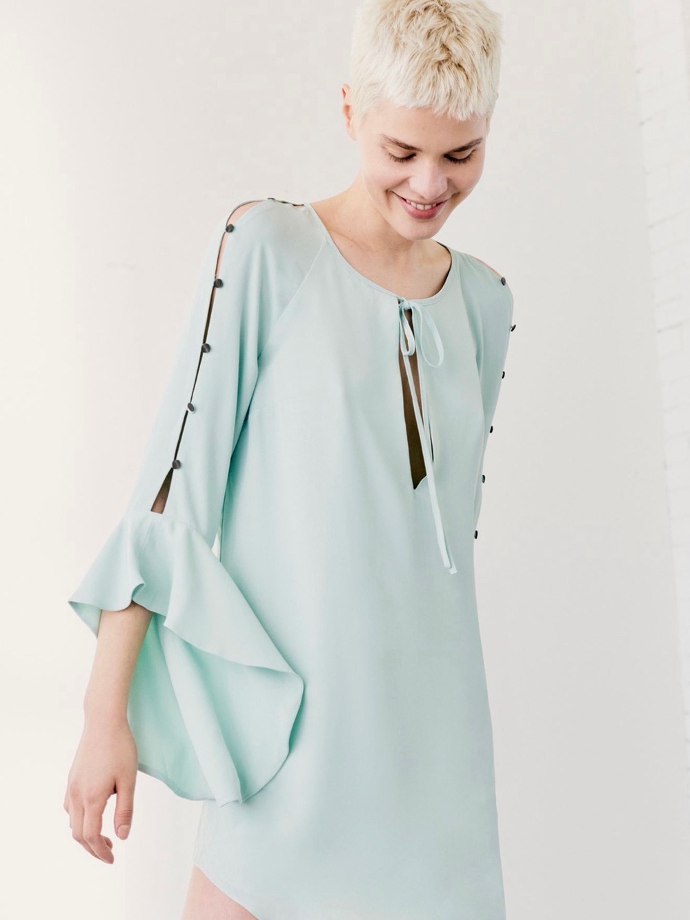 Georgine Mini Dress in mint size XS tunic Free People retro